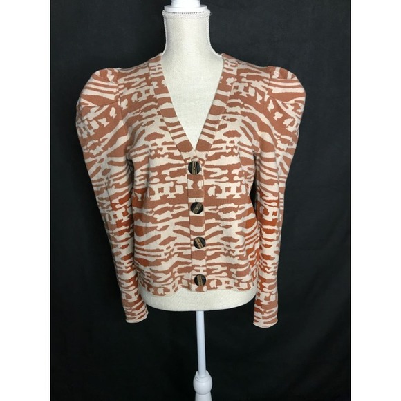 New Ulla Johnson Puff Sleeve Wool Rhea Cardigan Large - Picture 4 of 7